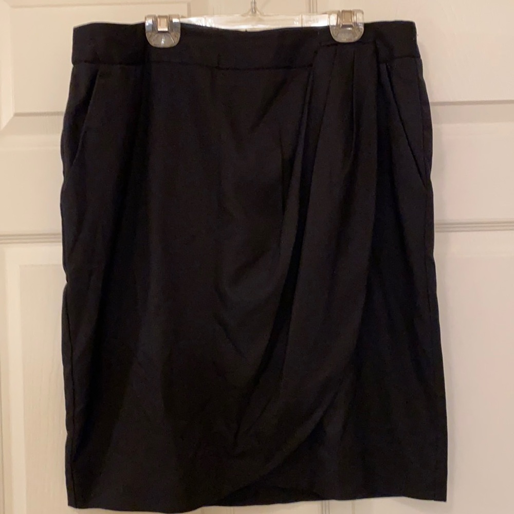 Trina Turk Black Draped Tulip Skirt
